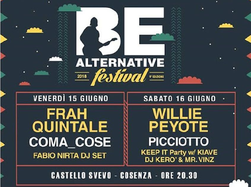 Be Alternative Festival 2018 @ Castello Svevo (Cosenza, 15-19/06/2018)
