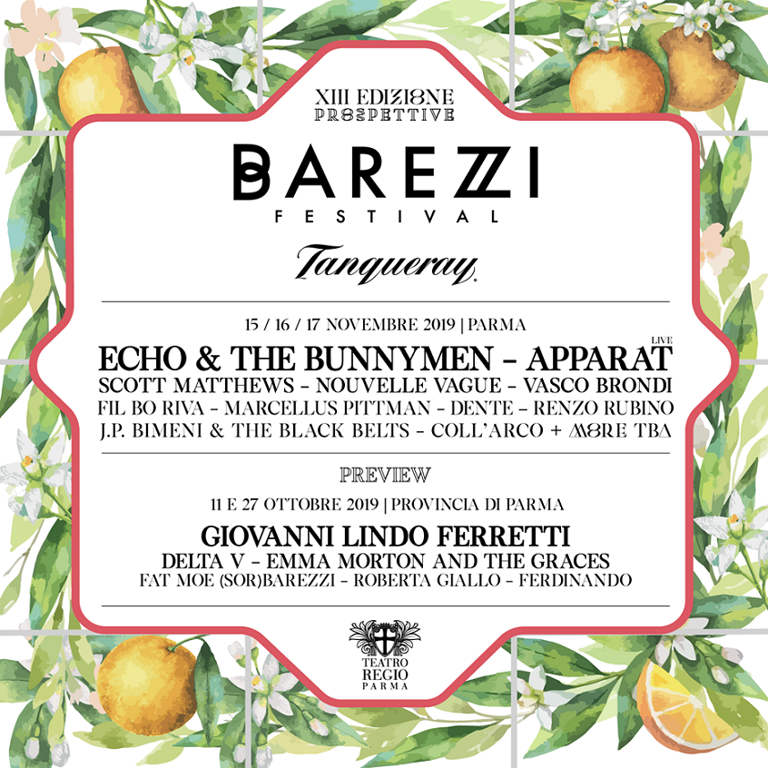 Echo And The Bunnymen, Apparat e Nouvelle Vague al Barezzi Festival di Parma